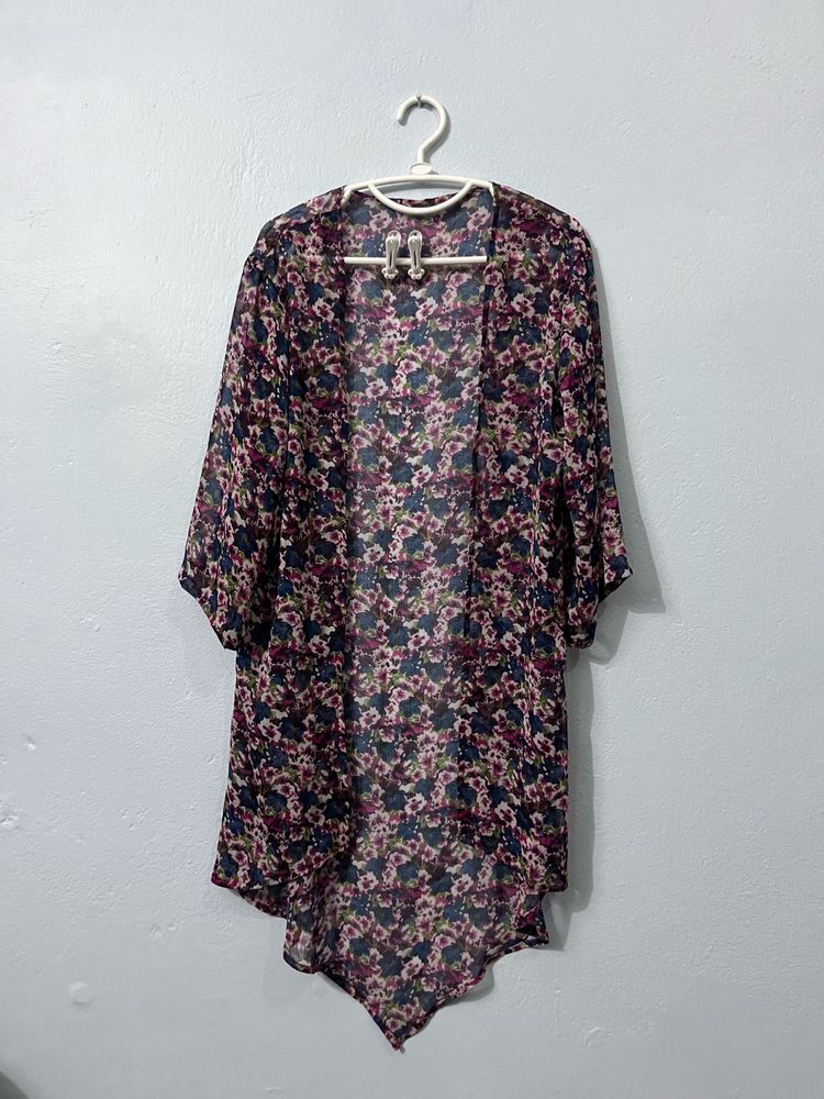Vacation Style Cover Up Kimono Shrug