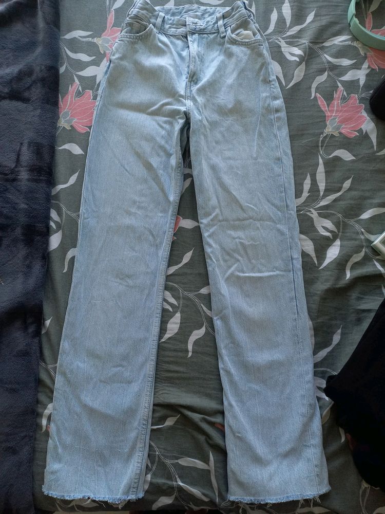 Straight Leg Blue Jeans