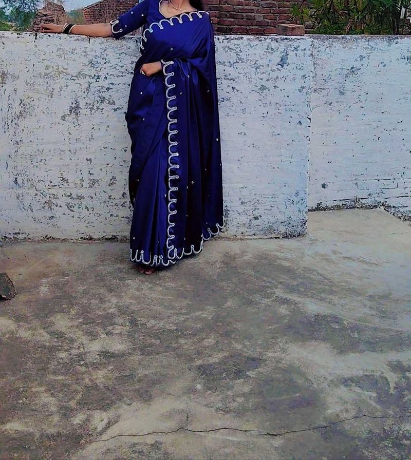 Elegant Navy Blue Saree