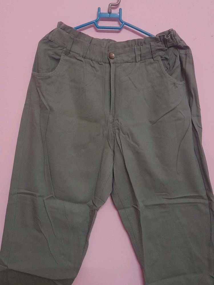 Olive Green Casual Pants
