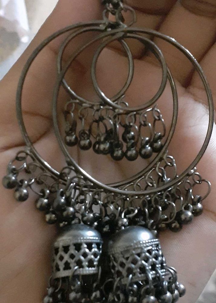 Oxidised Black Jhumka