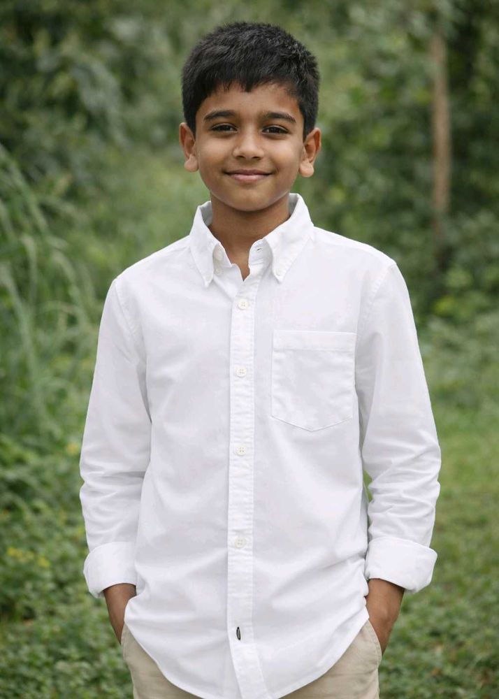 Boy's White Button-Down Shirt