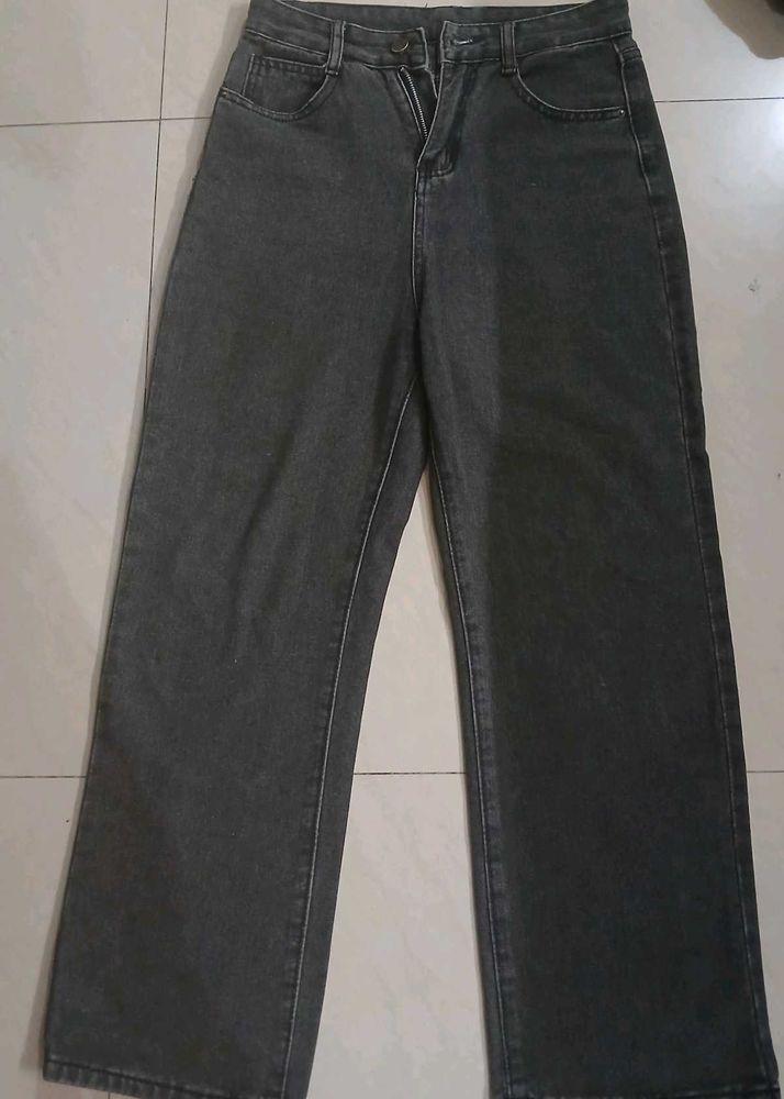 Urbanic High Waisted Straight Fit Grey Jeans - S