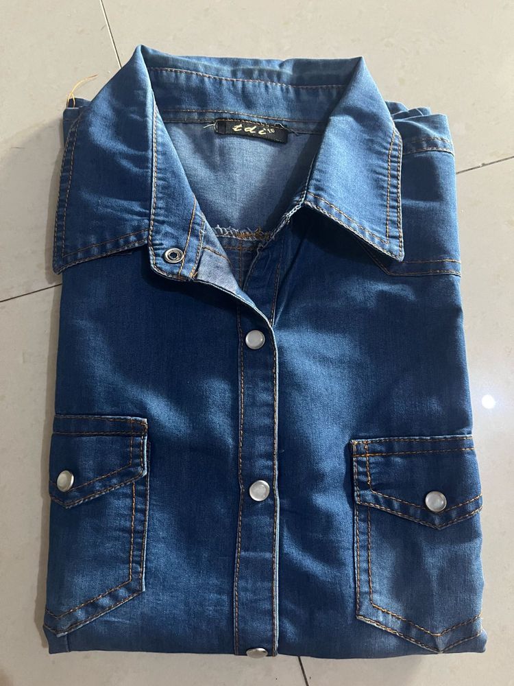 Denim Button-Down Shirt