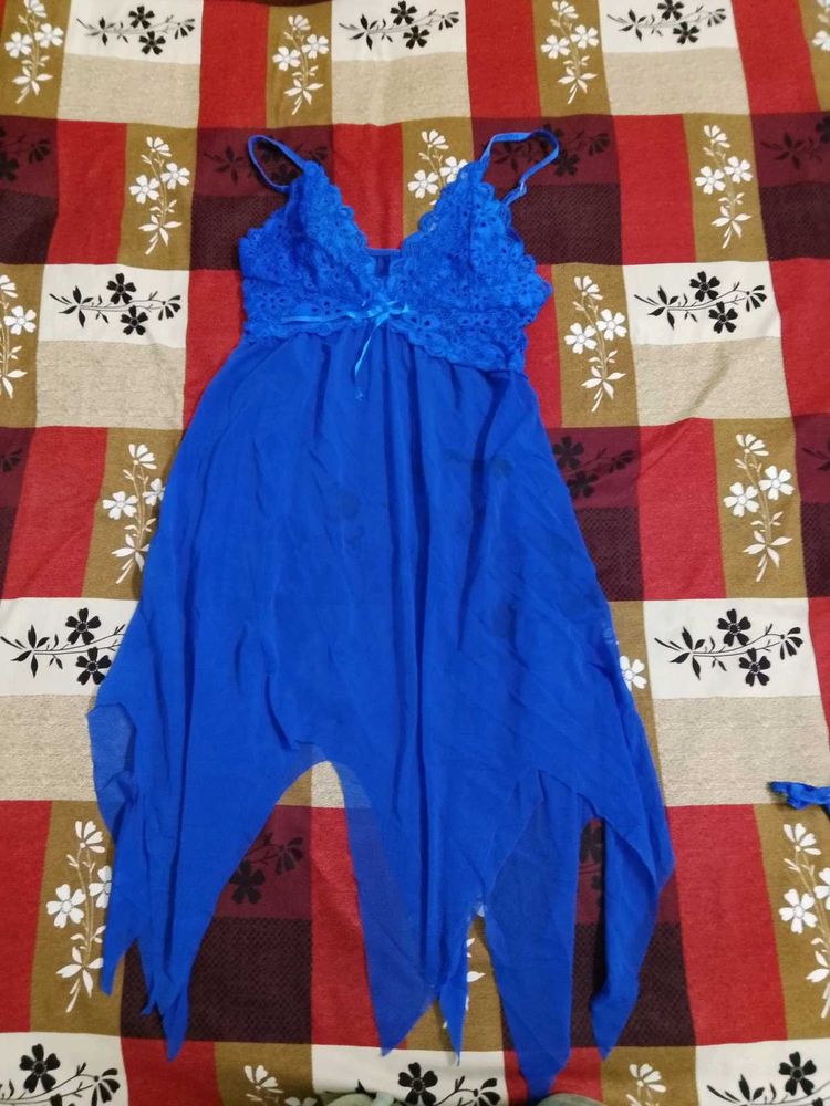 Babygirl Honeymoon Dress 👗 Blue Colour Net Fabric