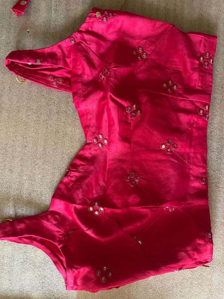 Pink Mirrorwork Blouse