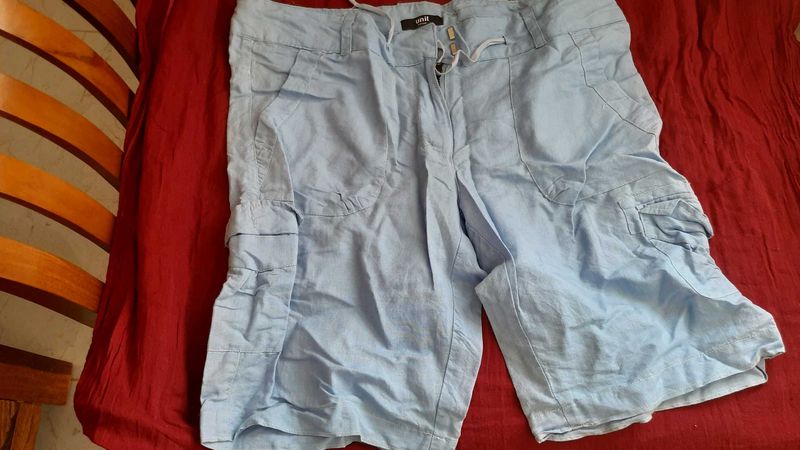Women sky blue color shorts cotton fabric