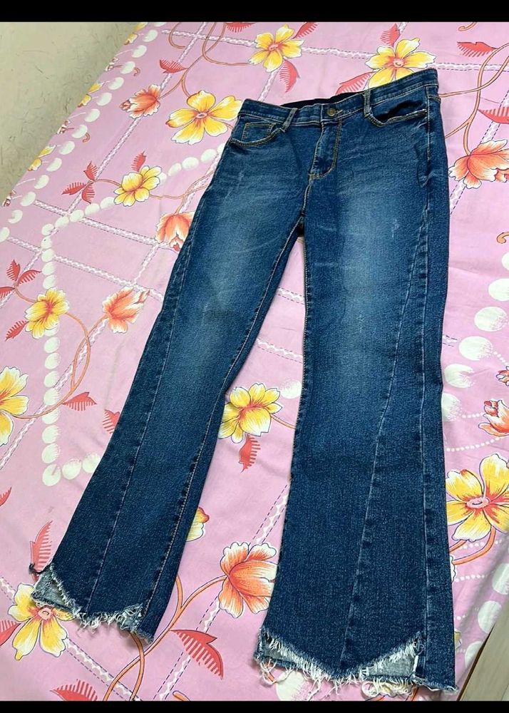 Flare Hem Denim Jeans