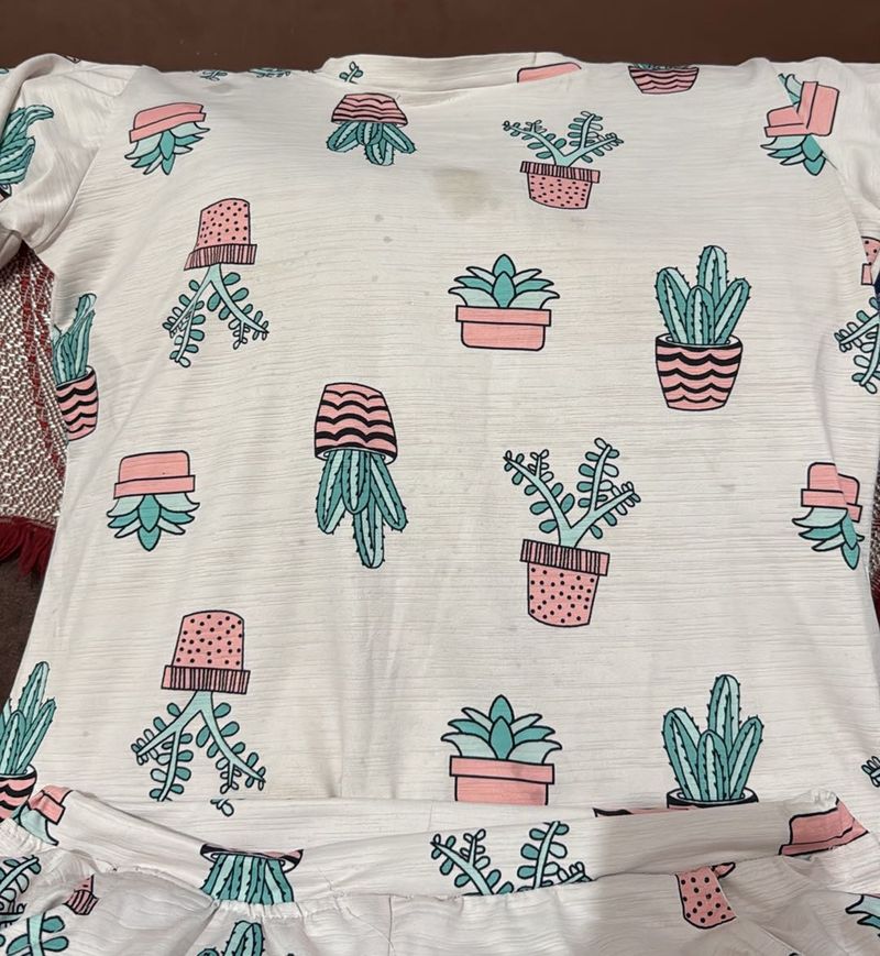 Cactus Print Top &amp; Bottom Set