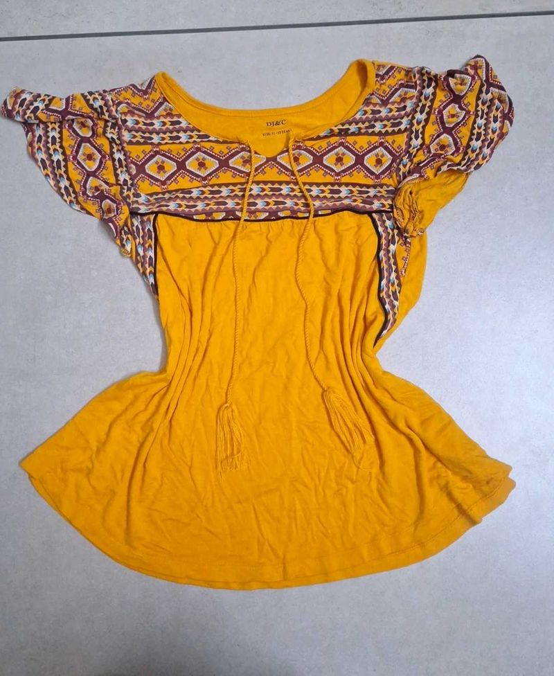 Boho Chic Yellow Print Top