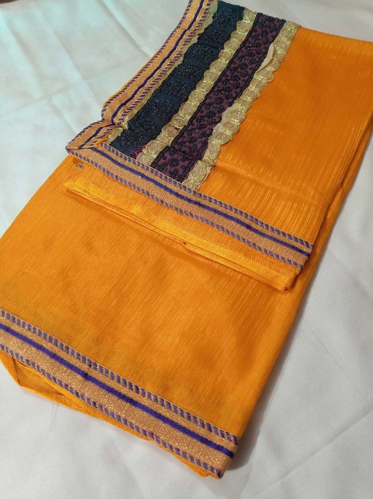 Yellow Net Saree 😍