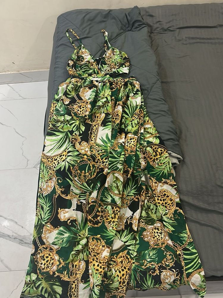 Tropical Print Maxi Dress