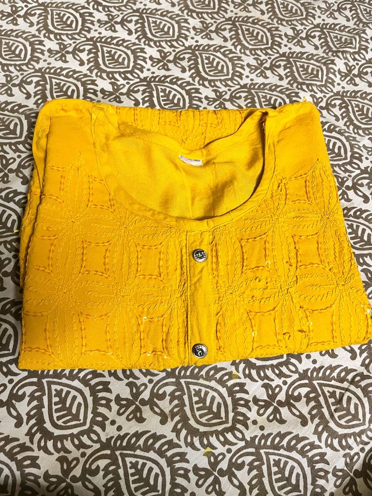 Yellow Cotton Kurta