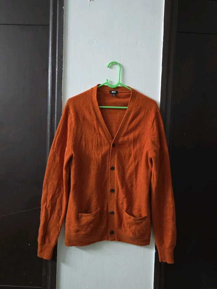 Uniqlo Orange Cardigan fits M/L