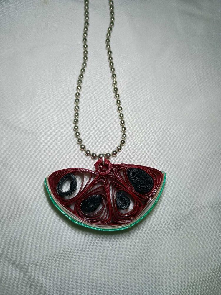 Watermelon Slice Necklace paper quilling western