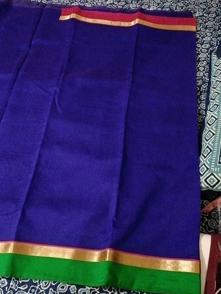 Elegant Blue Saree Kotta Jaali With Blouse Piece