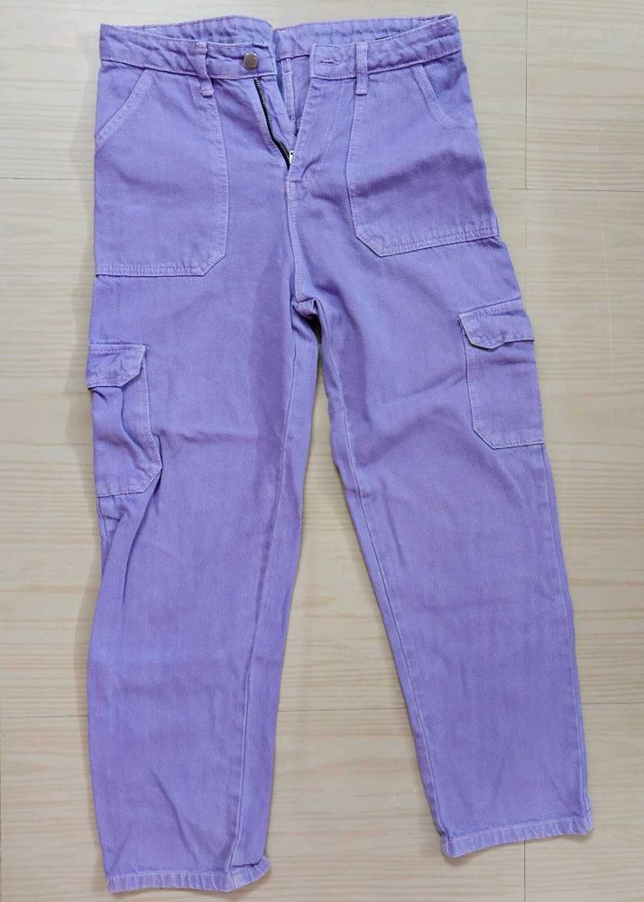 Trendy Purple Cargo Jeans (Pants)
