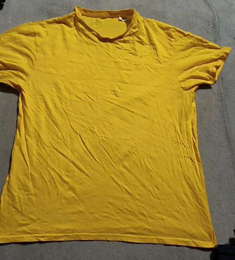 Yellow plain T-shirt| Never used before L Size