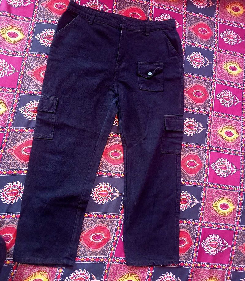Women Black Jeans Cargo