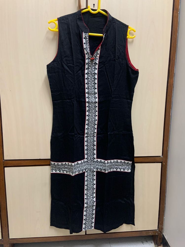 Ethnic Black Sleeveless Kurti