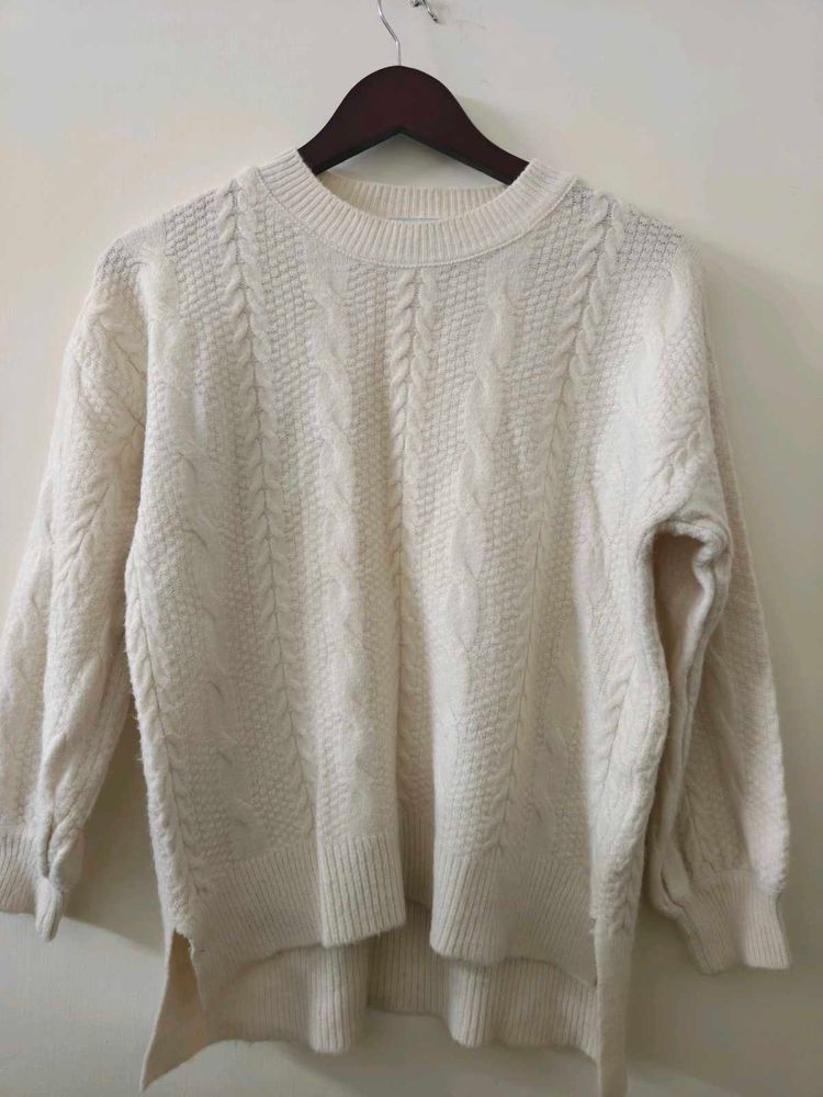Cream Cable Knit Sweater