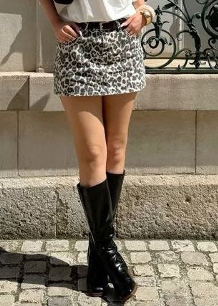 Leopard-Print Mini Skirt