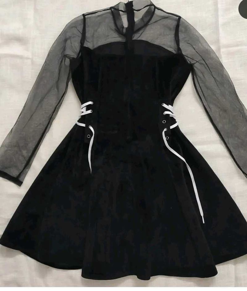 Side Laced Velvet Dress