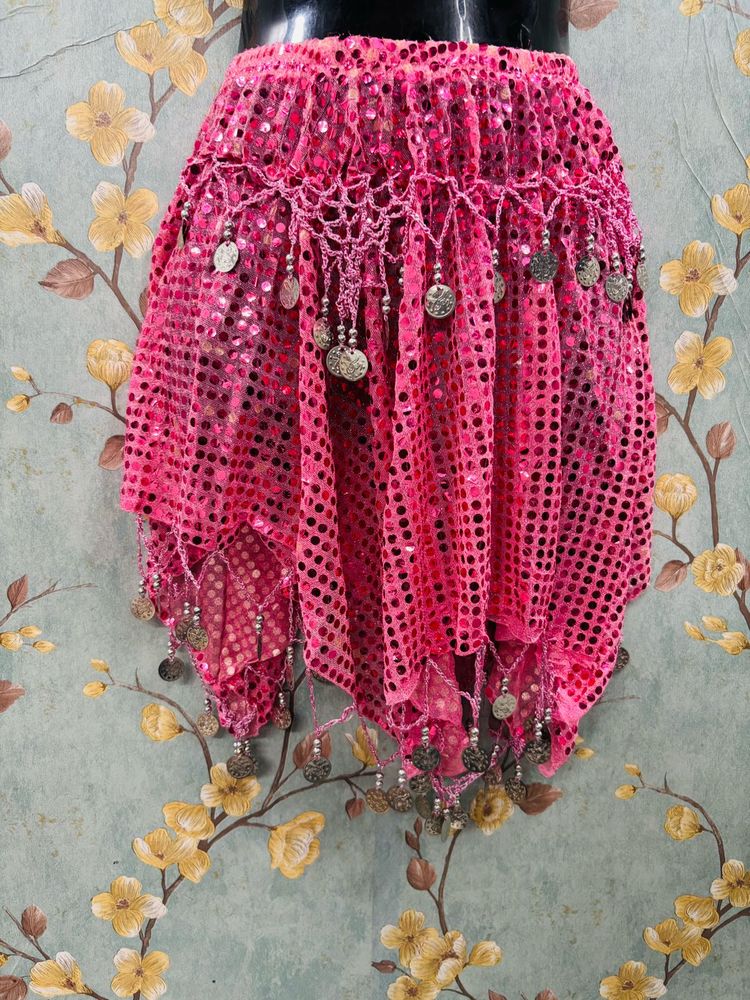 Asymmetrical Sequin Coin Skirt