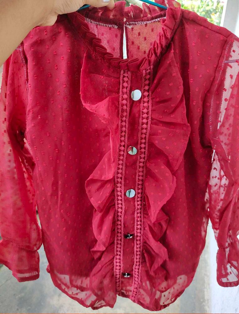 Rust Ruffle top