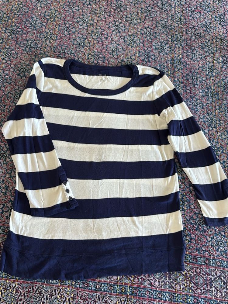 Striped 3/4th Sleeve Top From Gap