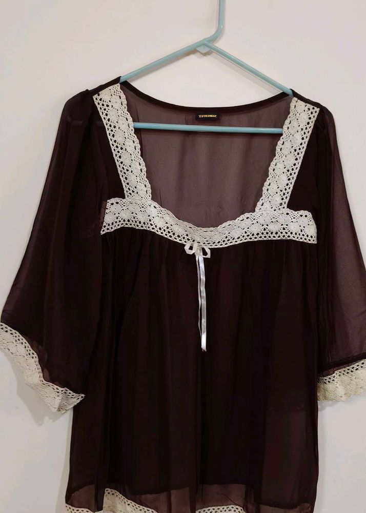 Vintage Topshop Sheer Lace Top