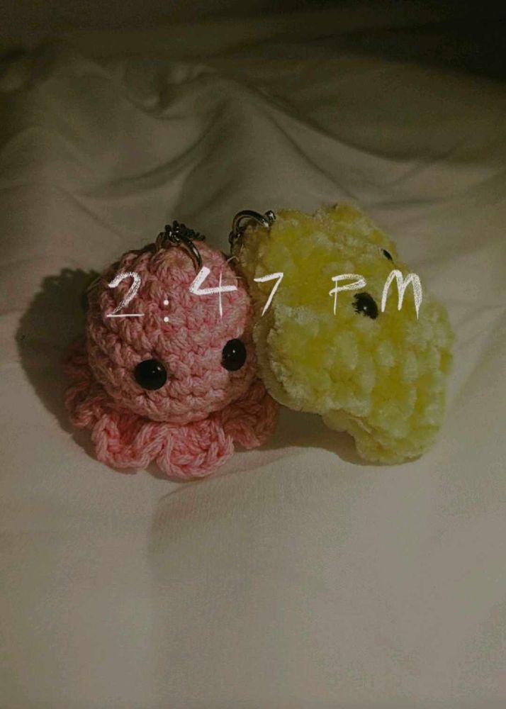 Crochet Octopus &amp; star Keychains