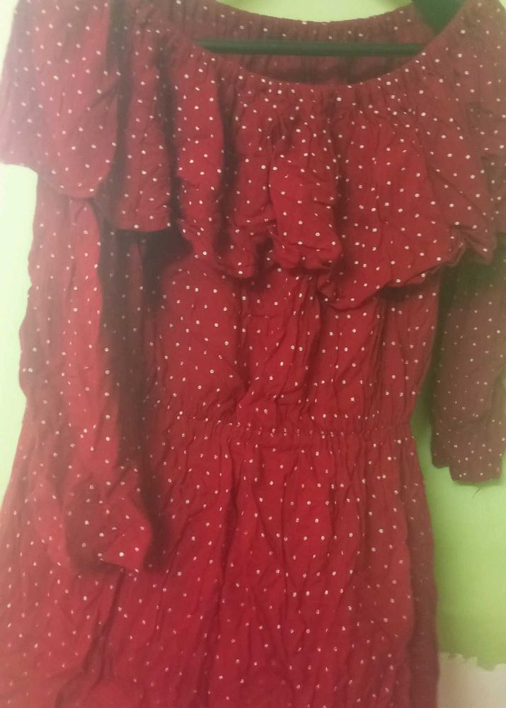 Polka Red Layered Top