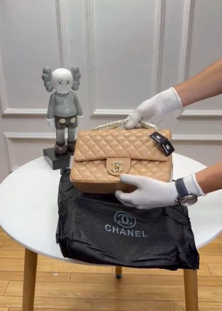 CHANEL LAMBSKIN DOUBLE FLAPSHOULDER BAG