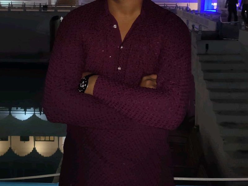 Maroon Kurta