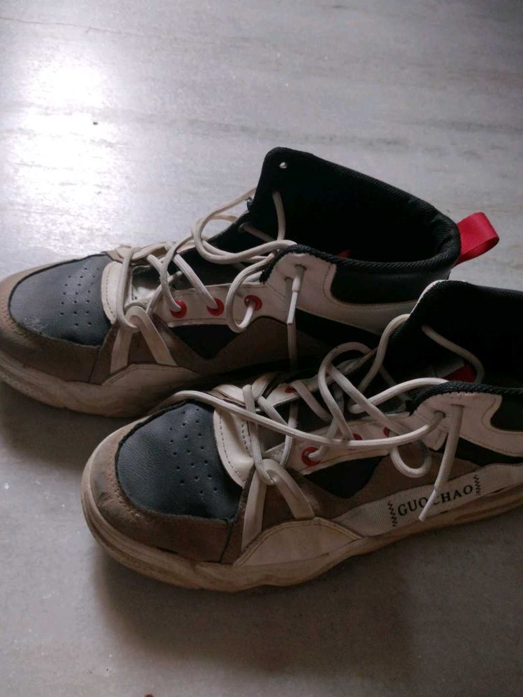Vintage Guo Chao High-Top Sneakers