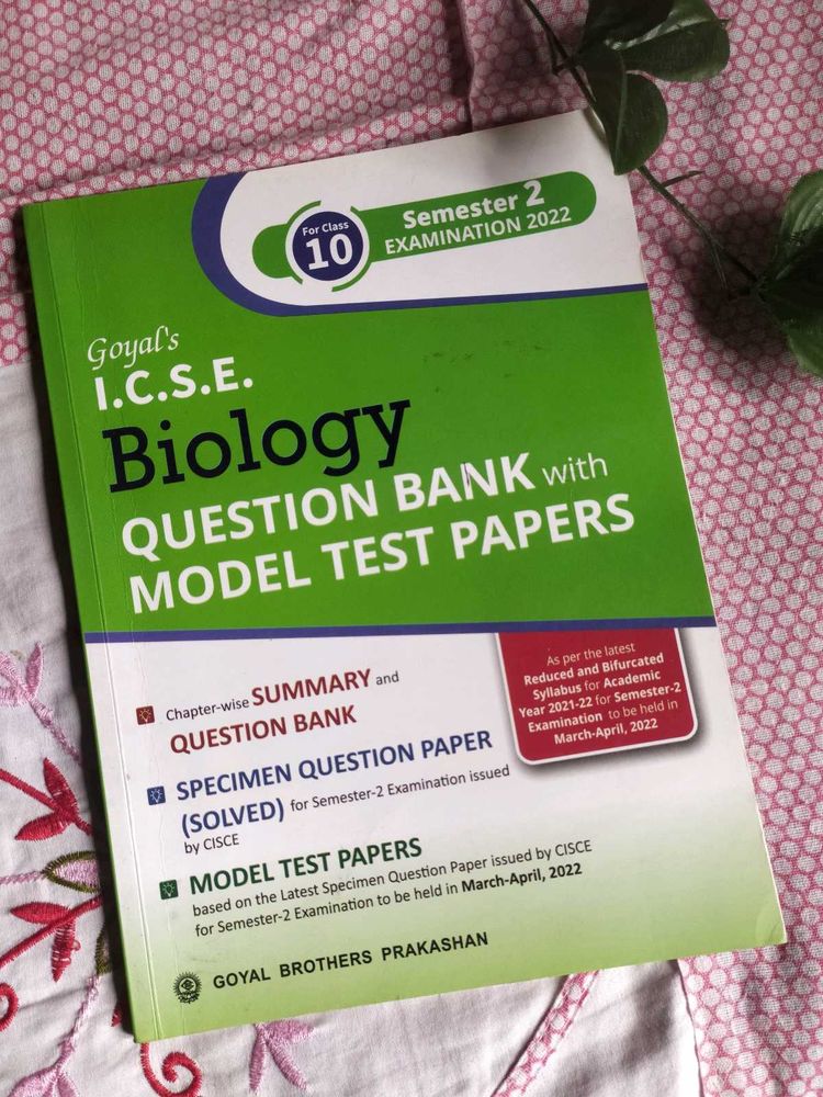 I.C.S.E. Biology Question Bank - Class 10