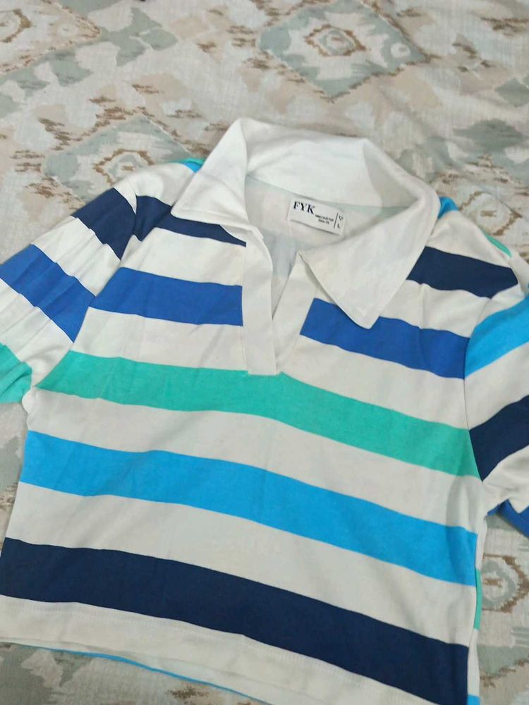 Striped Polo Top
