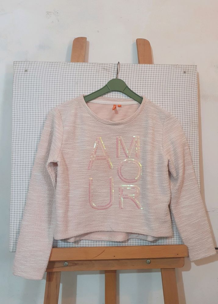 Women&#39;s Light Pink Full Sleeve Crop Top