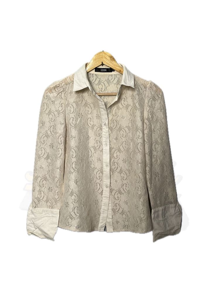 Lace Button-Up Shirt