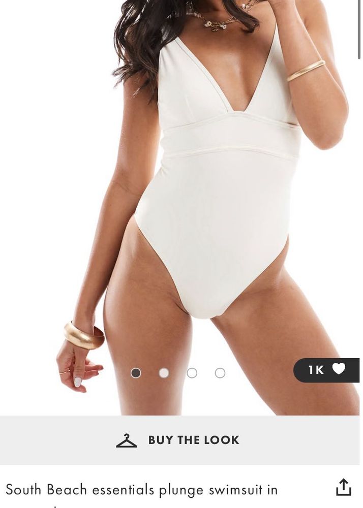 White Plunge Swimsuit