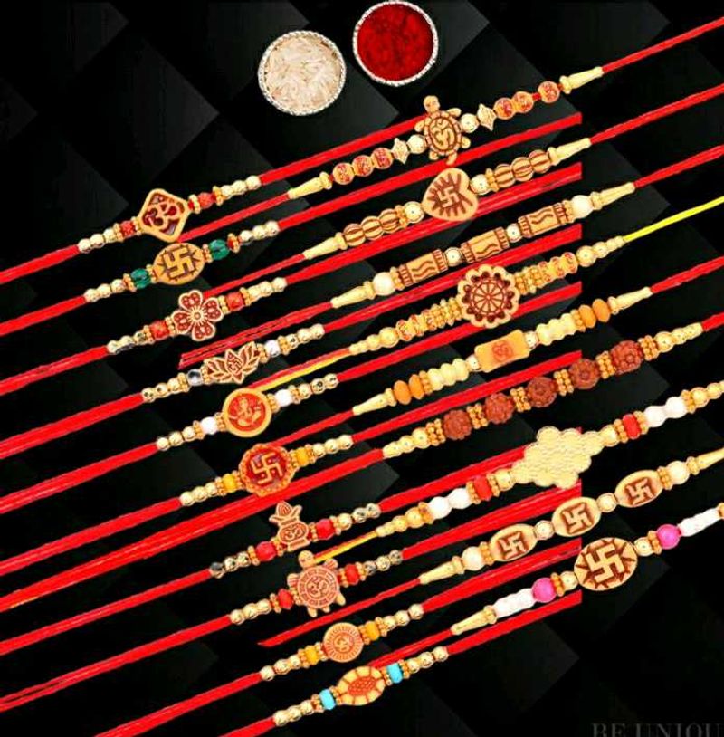 Designer 20 Rakhi With Chawal Roli &amp; Any Gift