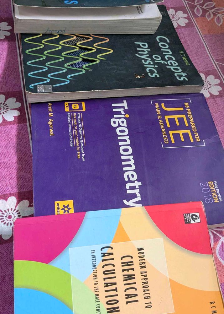 JEE Prep Books - Physics, Trigonometry, Chemistry