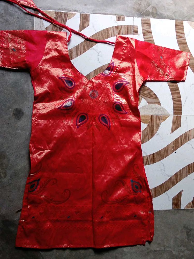 hot red kurta