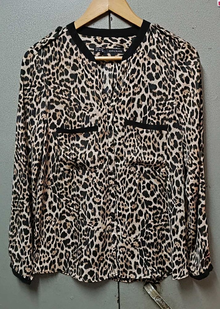 Zara Leopard Print Blouse