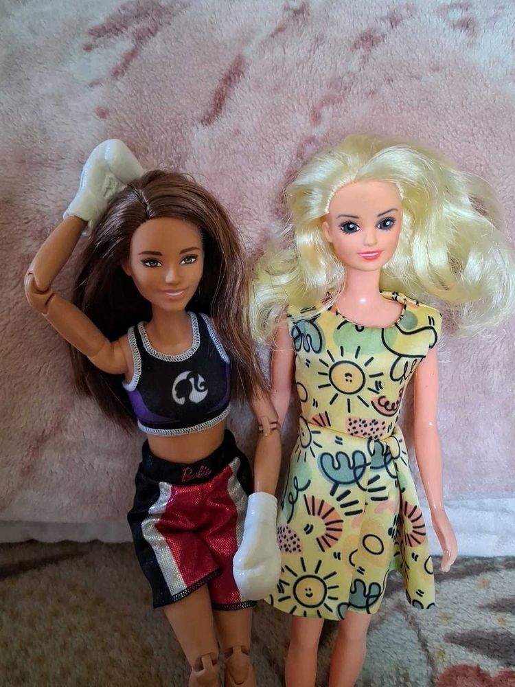Two Barbie Dolls made to move n mymia doll