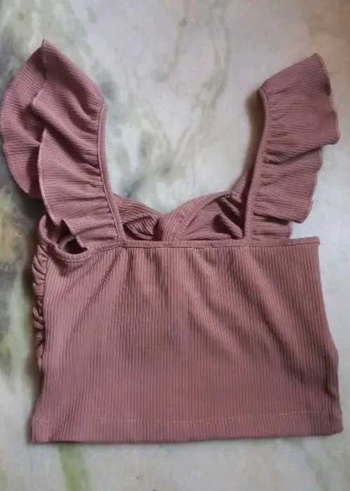 Cute Ruffle Sleeve Crop Top
