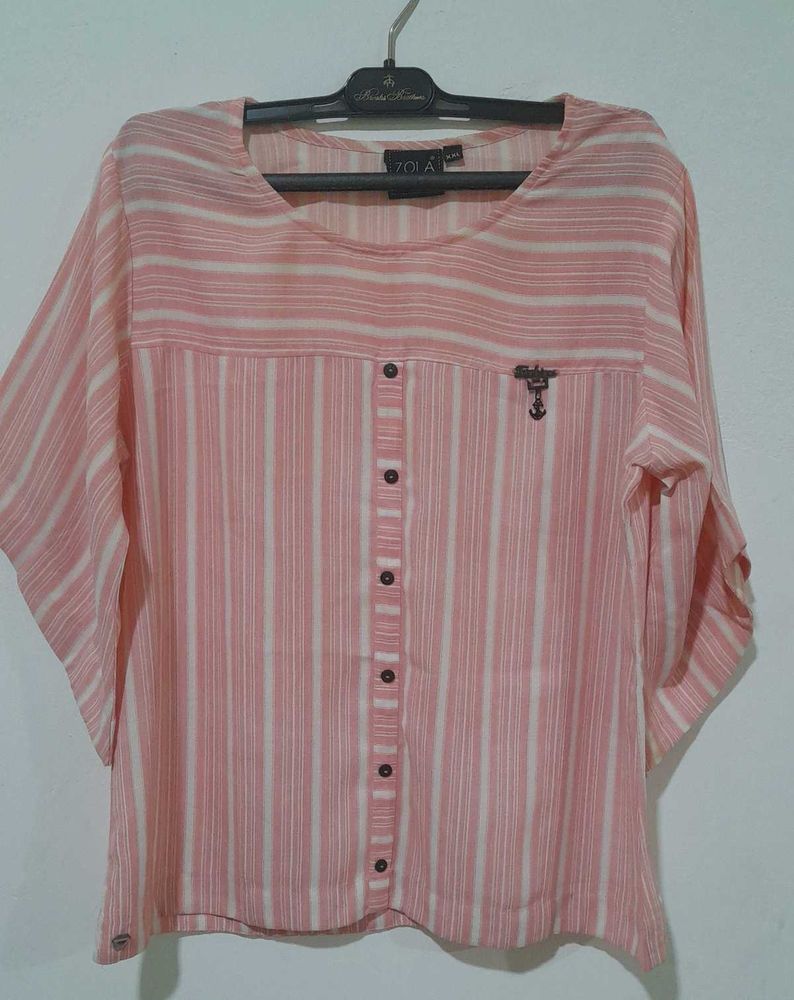 Striped Button-Down Top