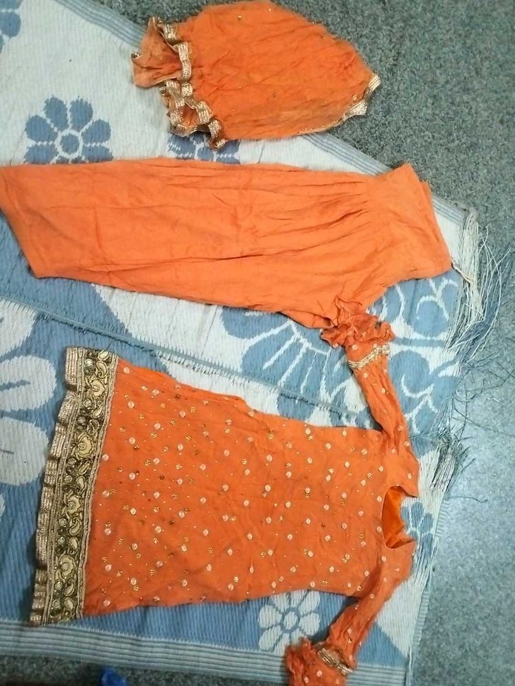 Orange Kurta Set