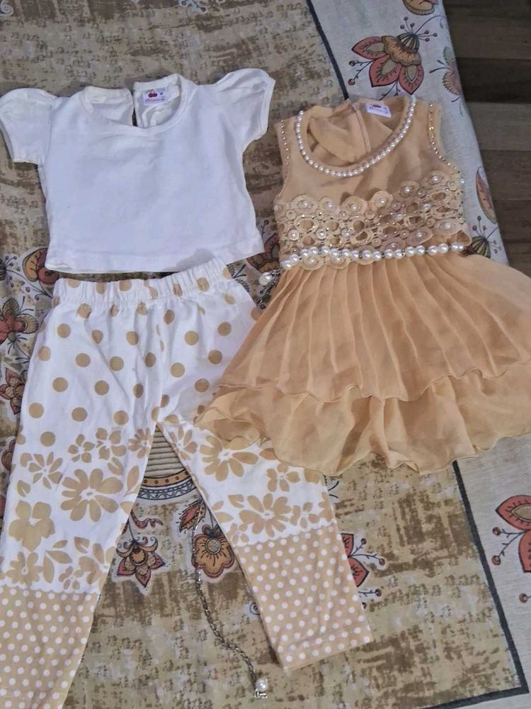 Beautiful 3 PC Party Wear For Baby Girl